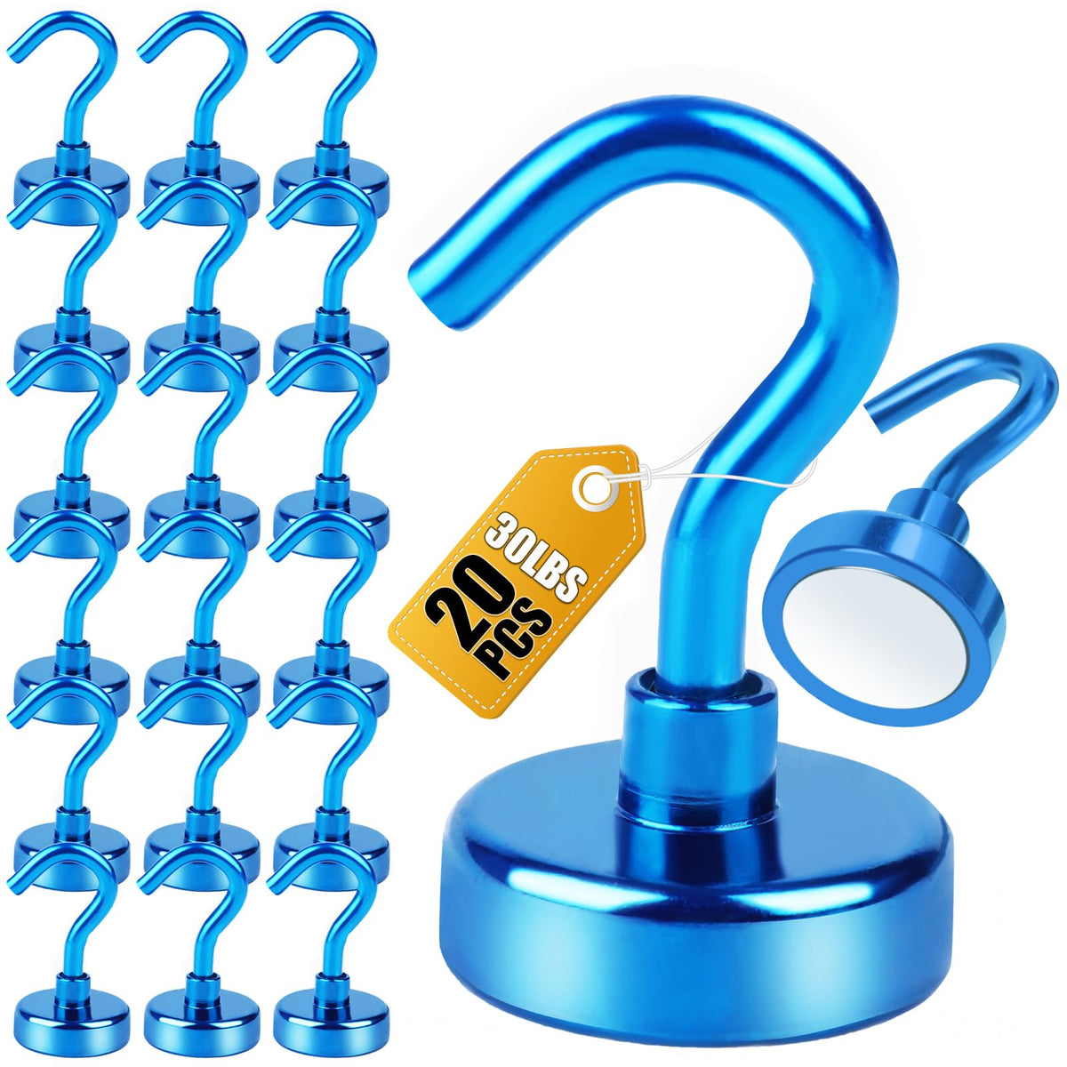 DIYMAG Magnetic Hooks 20pcs 30lbs+ Cruise Essentials 2026 Magnet Hook Black