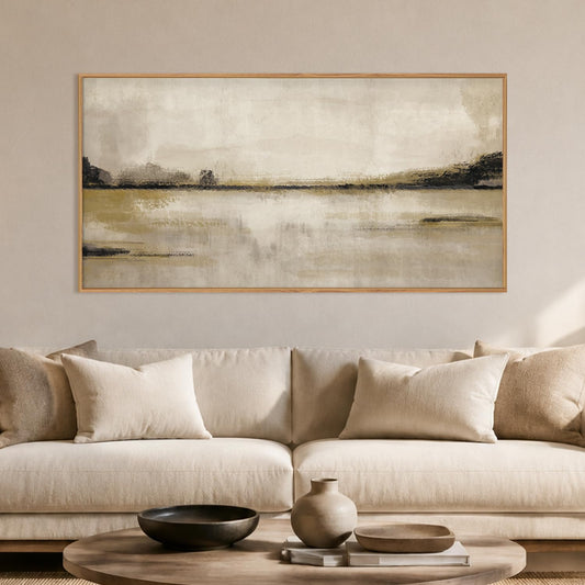 KAIRNE Neutral Abstrcat Landscape Framed Canvas Wall Art Set-40"x20"x1