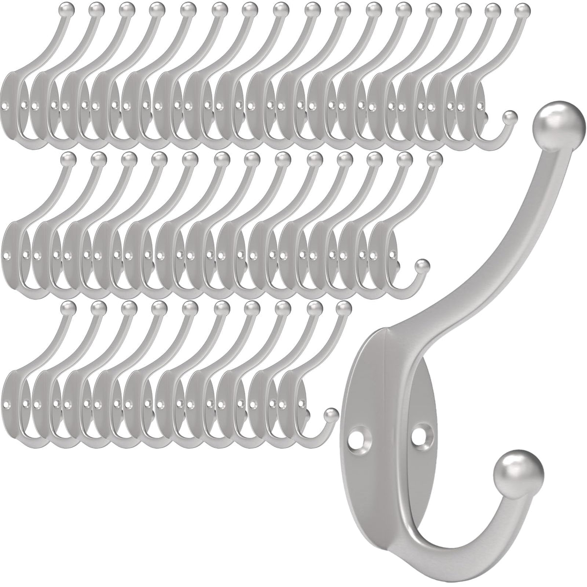 CBWLWJ 32 Pack Coat wall Hooks for Hanging, Durable Coat Hook Wall Mount, with Easy Installation Metal Closet Hooks, Living Rooms, Entrances, Bathrooms, Bedrooms(Black)