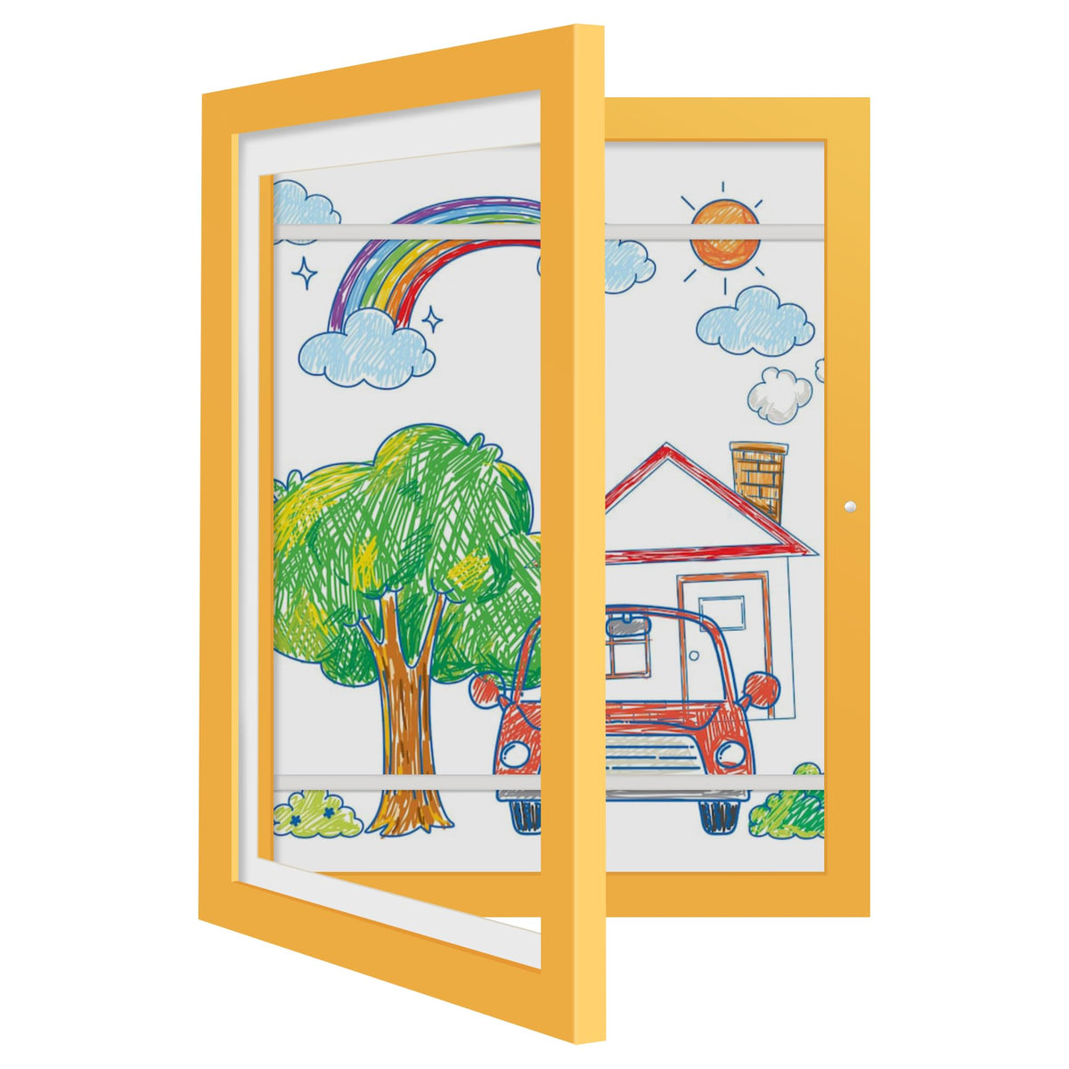 iRahmen Kids Art Frames 8.5x11 Set of 2 - Front Opening Childrens Picture Frame Changeable, Wood Artwork Display Storage for Wall Mount, Magnetic Door Holds 50 Art Pieces for Drawings, 3D Picture, Crafts, Portfolio, Brown