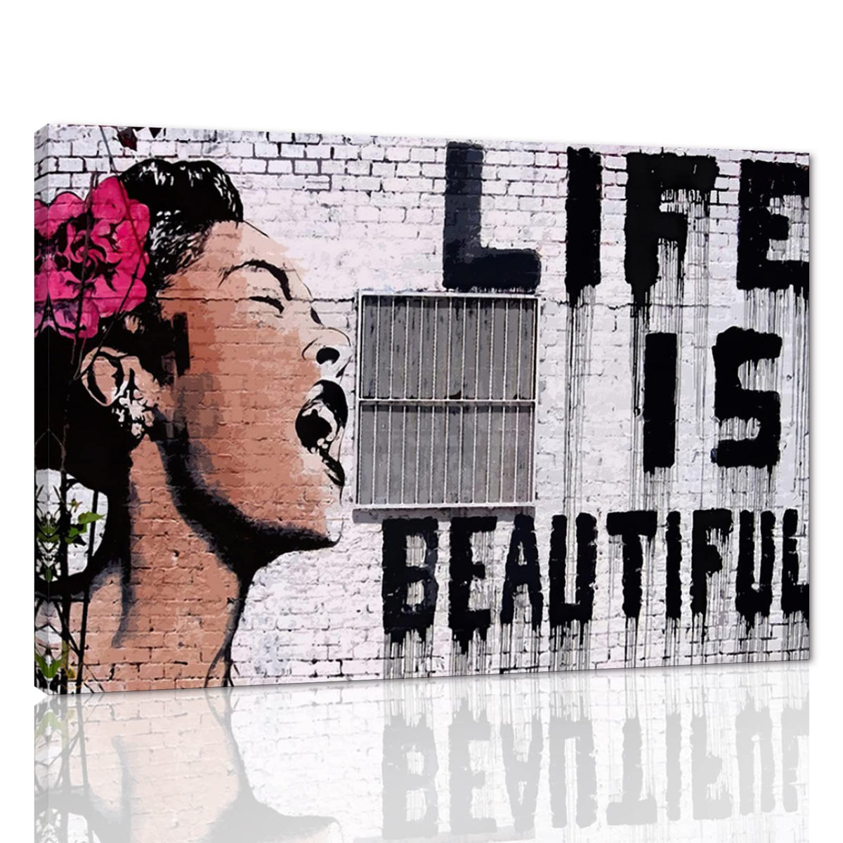 Banksy Wall Art Graffiti Street Giclee Canvas Paintings Poster and Prints Kid Wall Pictures girl Figure Street Picture Artwork Modern Framed Art for Home Wall Decor 24”Wx36”H