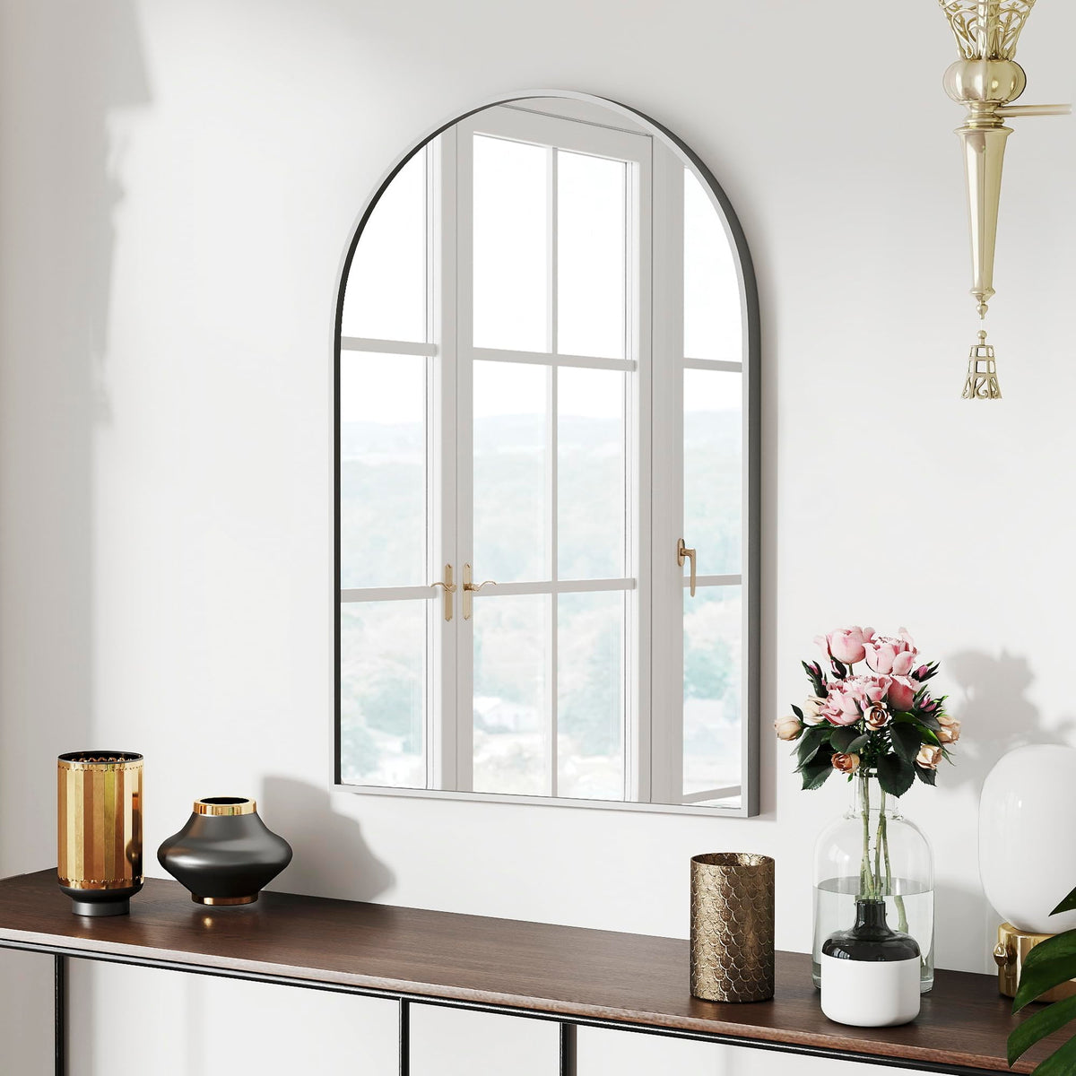 SCWF-GZ 47x14 Full Length Mirror Over the Door Hang or Wall Mounted Black