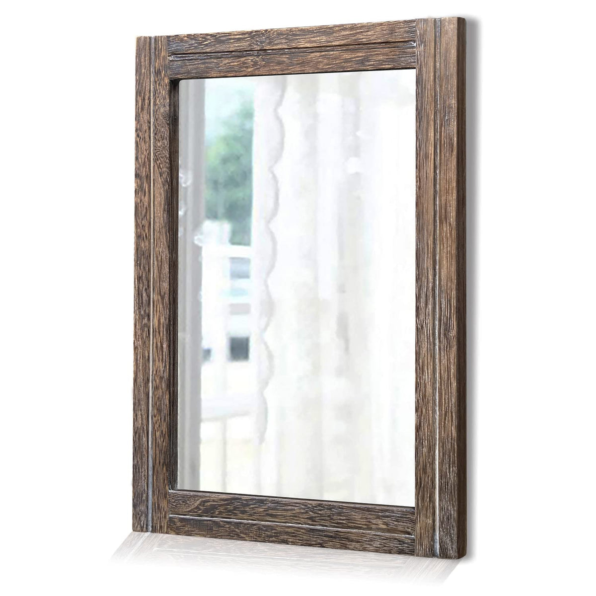 AAZZKANG Wall Mirror Rustic Wood Framed Rectangle Mirrors for Wall 16"x12‘’