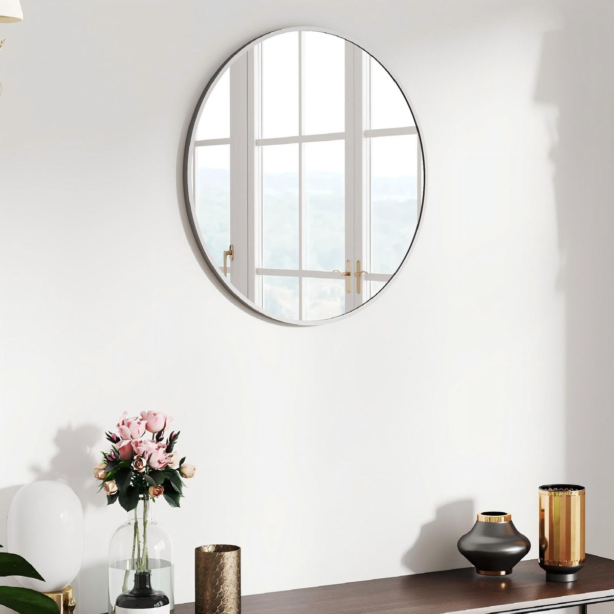SCWF-GZ 47x14 Full Length Mirror Over the Door Hang or Wall Mounted Black