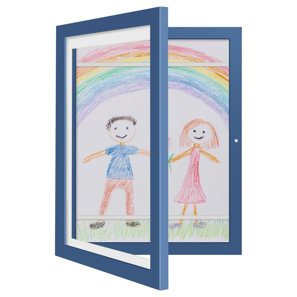 iRahmen Kids Art Frames 8.5x11 Set of 2 - Front Opening Childrens Picture Frame Changeable, Wood Artwork Display Storage for Wall Mount, Magnetic Door Holds 50 Art Pieces for Drawings, 3D Picture, Crafts, Portfolio, Brown
