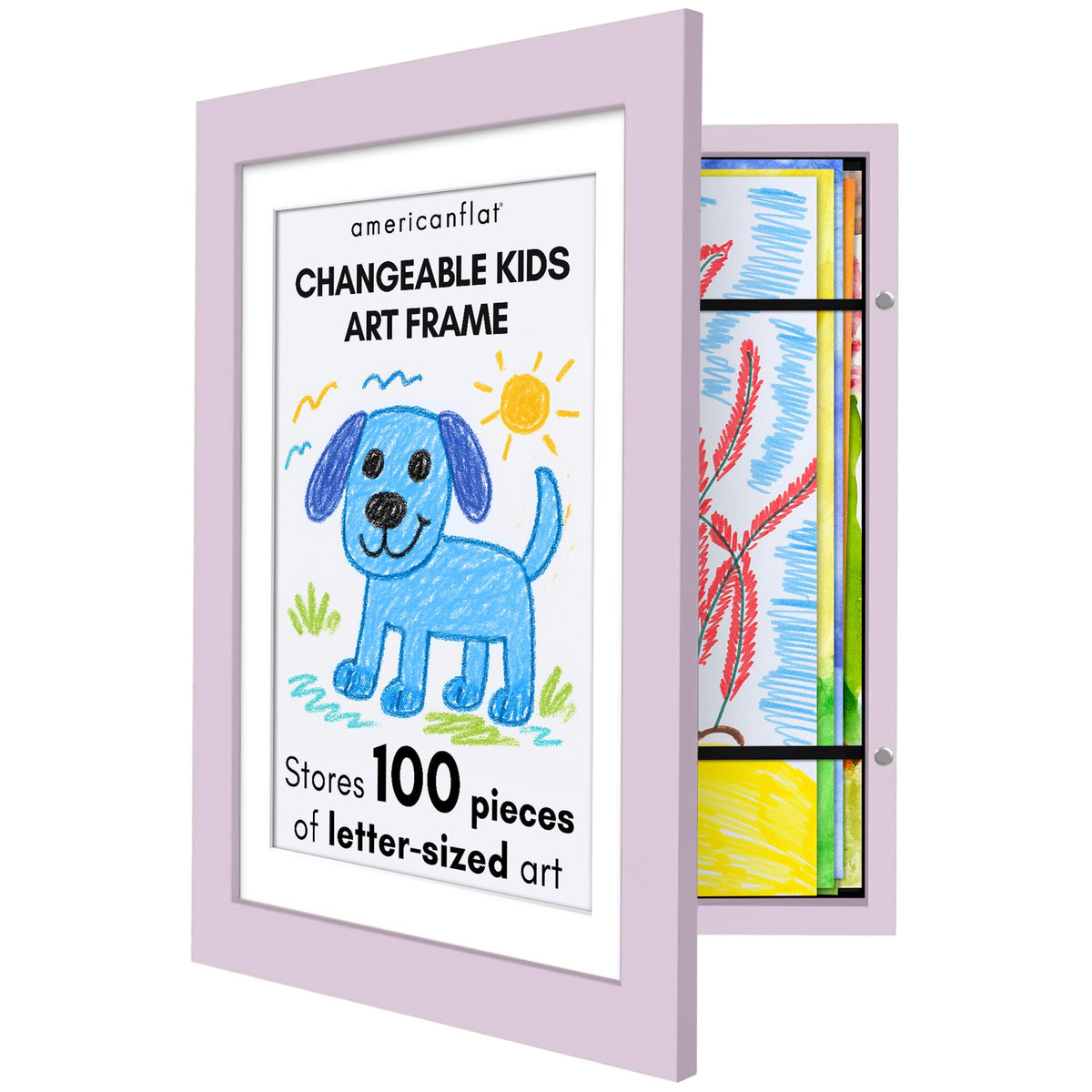 Americanflat 8.5x11 Changeable Kids Art Frame 2-Pack - Black