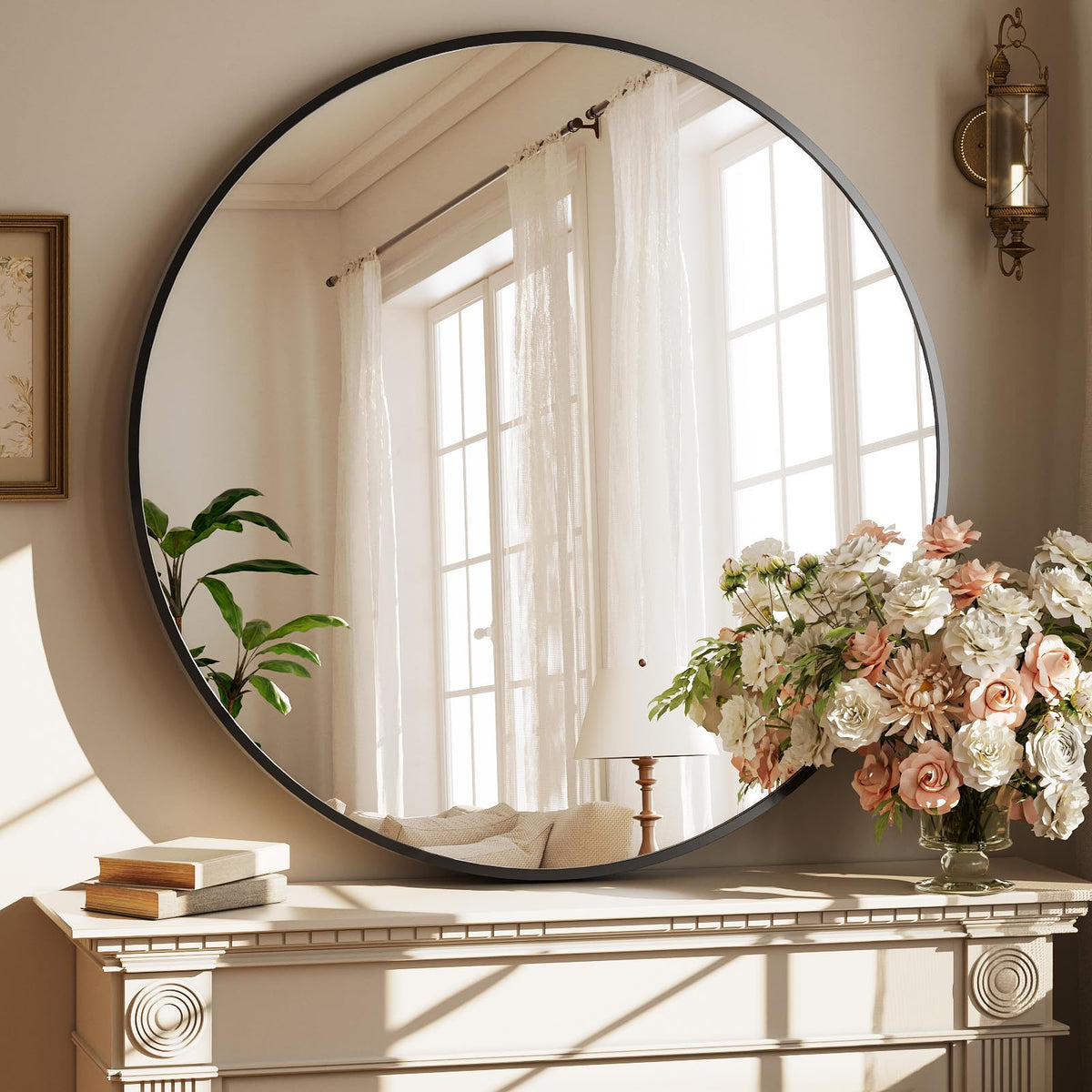 XRAMFY 30 Inch Round Mirror-Gold Circle Mirrors for Bathroom, Entryway