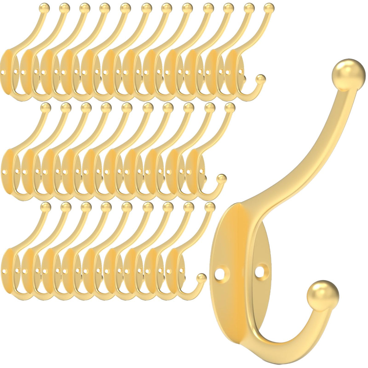 CBWLWJ 32 Pack Coat wall Hooks for Hanging, Durable Coat Hook Wall Mount, with Easy Installation Metal Closet Hooks, Living Rooms, Entrances, Bathrooms, Bedrooms(Black)