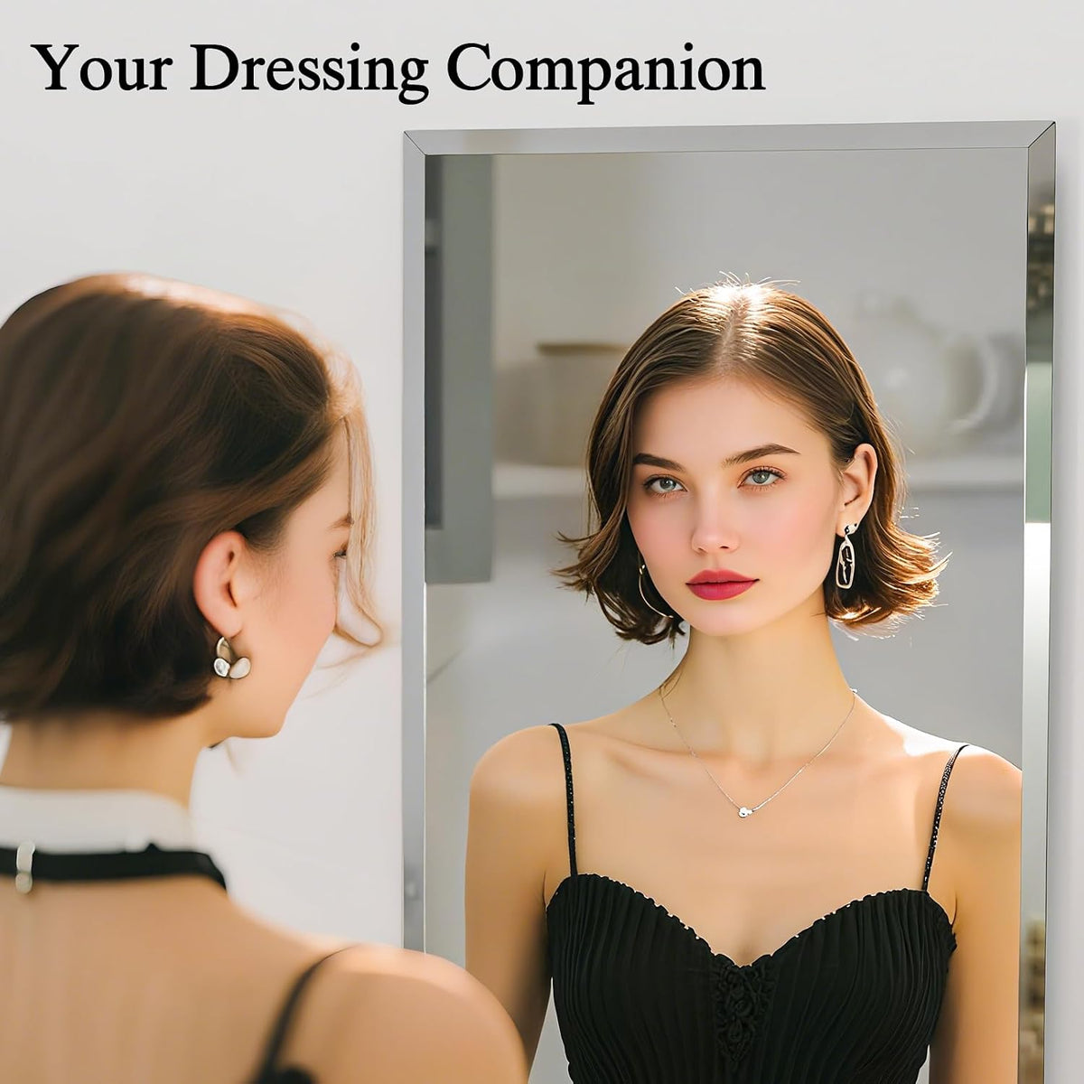 65"x24" Frameless Full Length Wall Mirrors,Rectangular Mirror Full Length Wall Mounted,Tall Full Body Mirrors with Beveled,Suitable for Living Rooms and Bedrooms