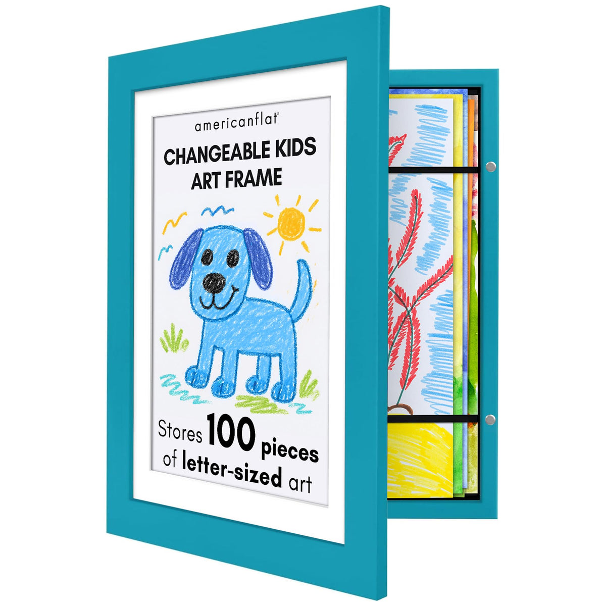 Americanflat 8.5x11 Changeable Kids Art Frame 2-Pack - Black