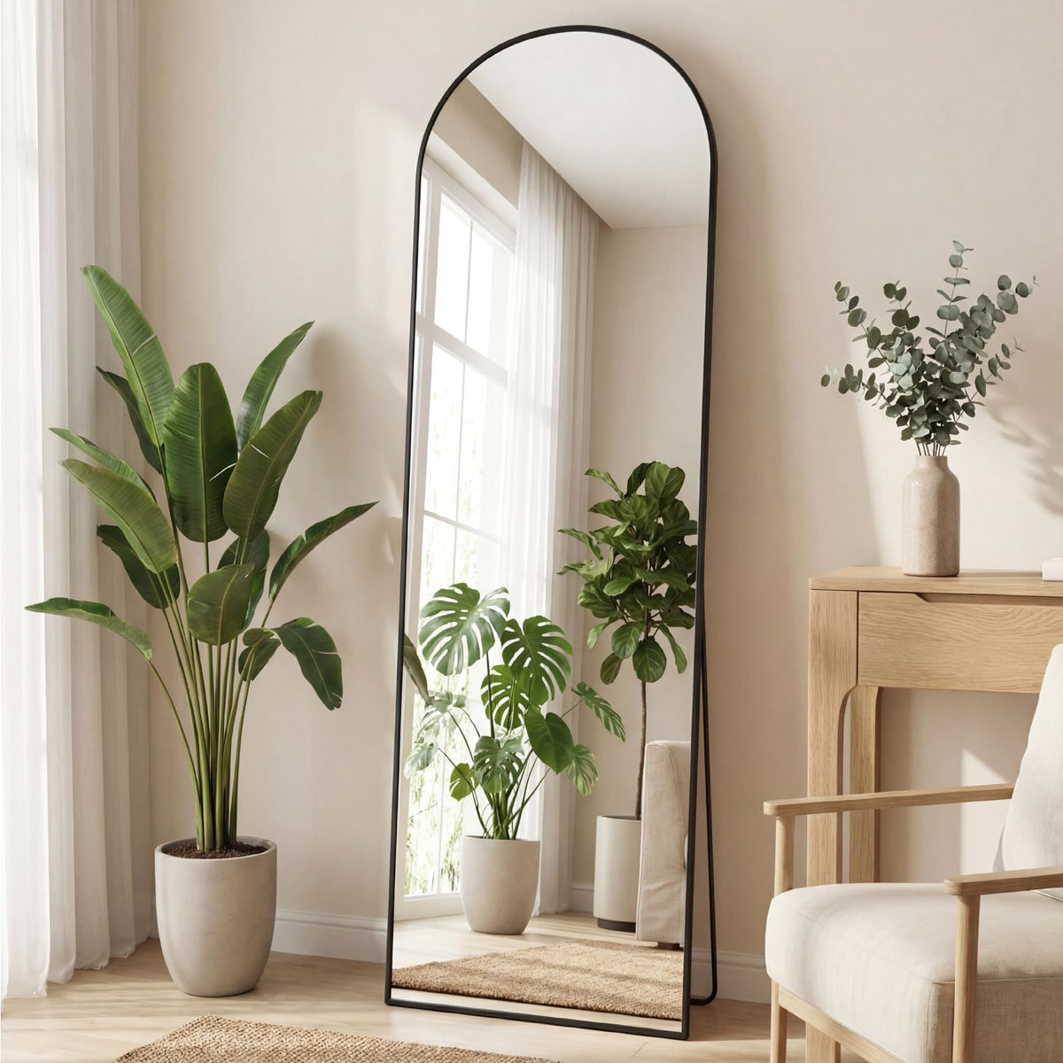 Mirror Full Length, Upgraded 16"x59" Body Wall Mirrors with Shatter-Proof Glass, Floor Standing, Hanging or Leaning, Tall Mirror with Stand Aluminum Alloy Frame for Bedroom Cloakroom