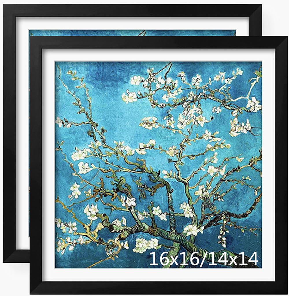 NIHO-JIUMA Diamond Art Wood Frame, 14X14 in / 35X35 cm, Black, 2-piece set