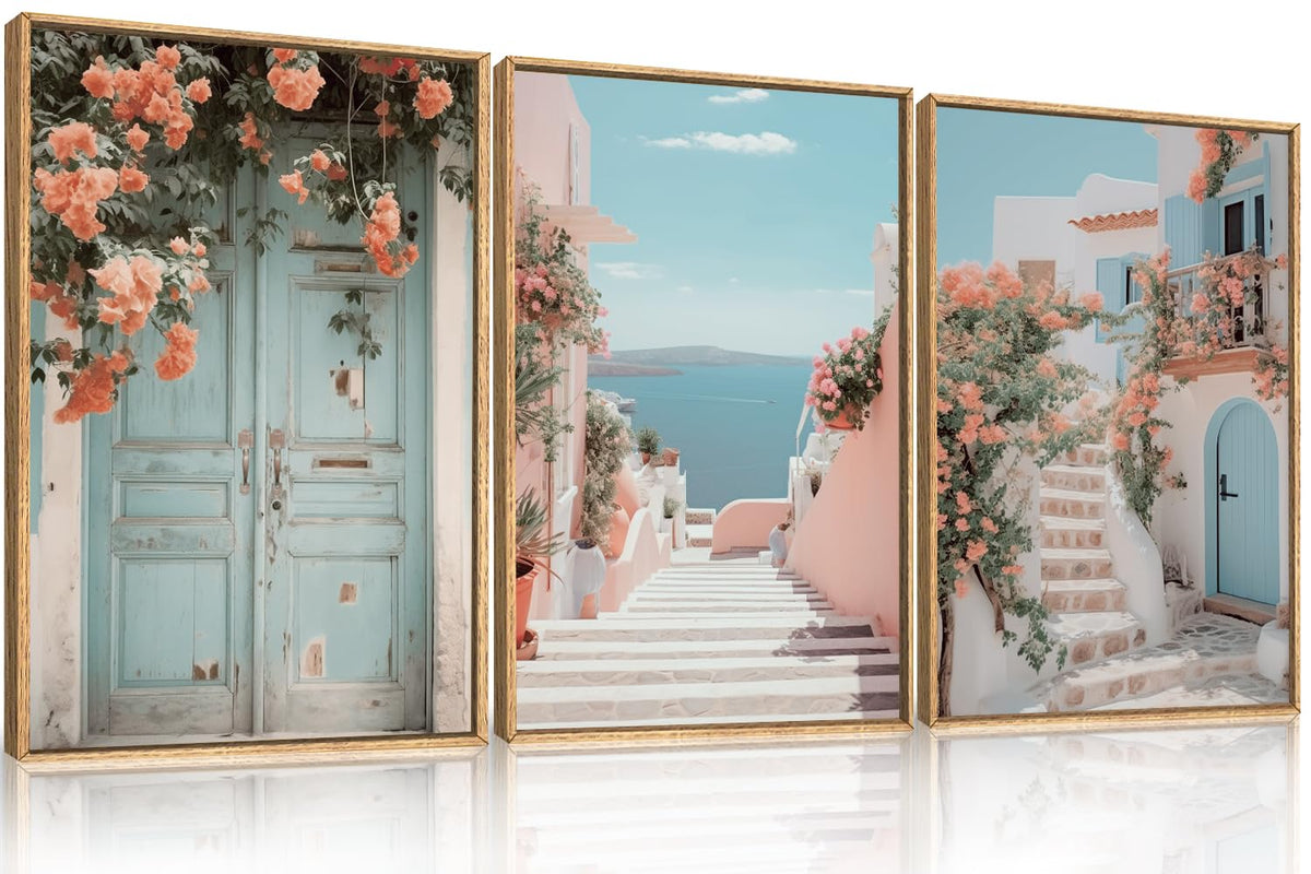 KAIRNE Neutral Abstrcat Landscape Framed Canvas Wall Art Set-40"x20"x1