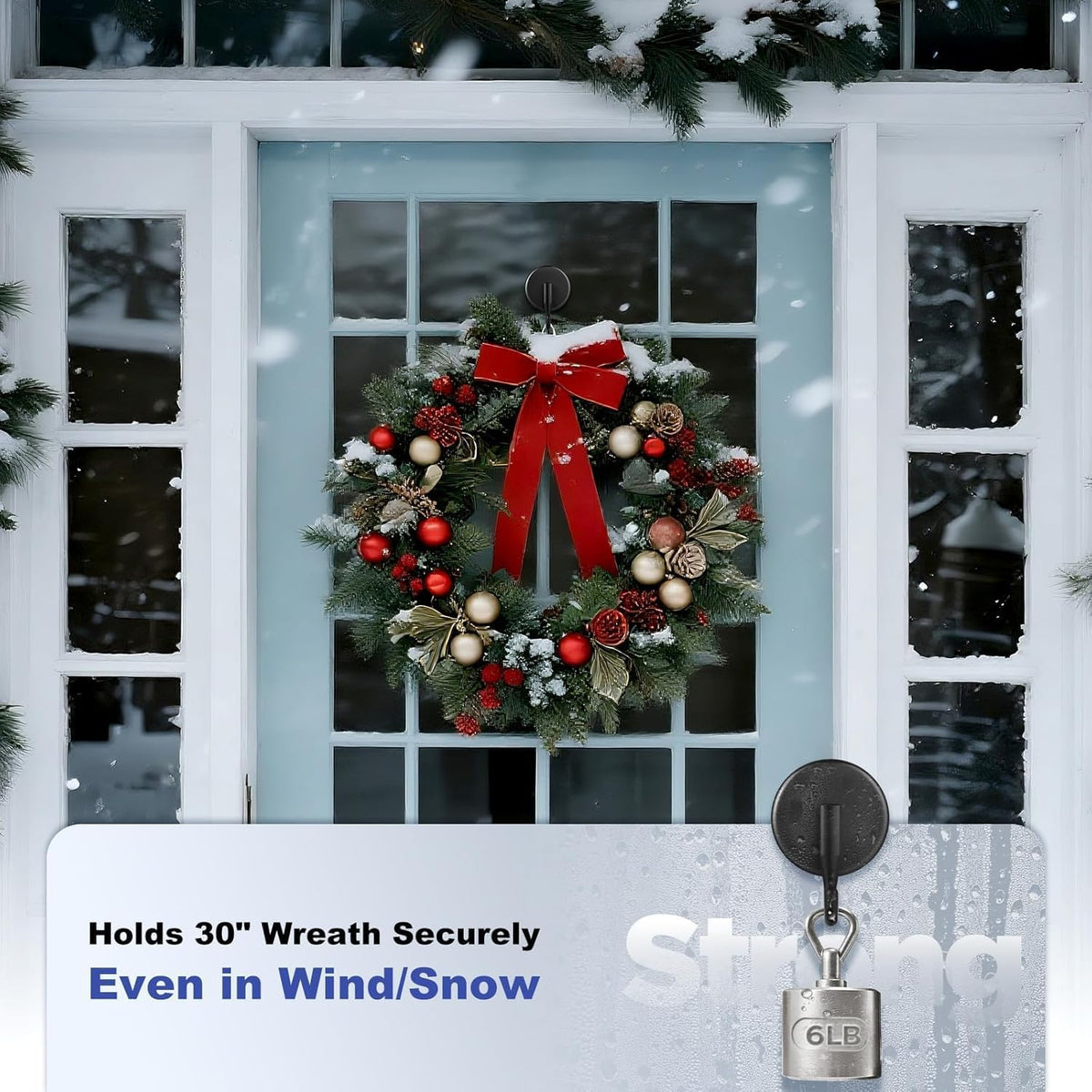 OUTXE Suction Cup Wreath Hanger, Upgraded Reef Hook
