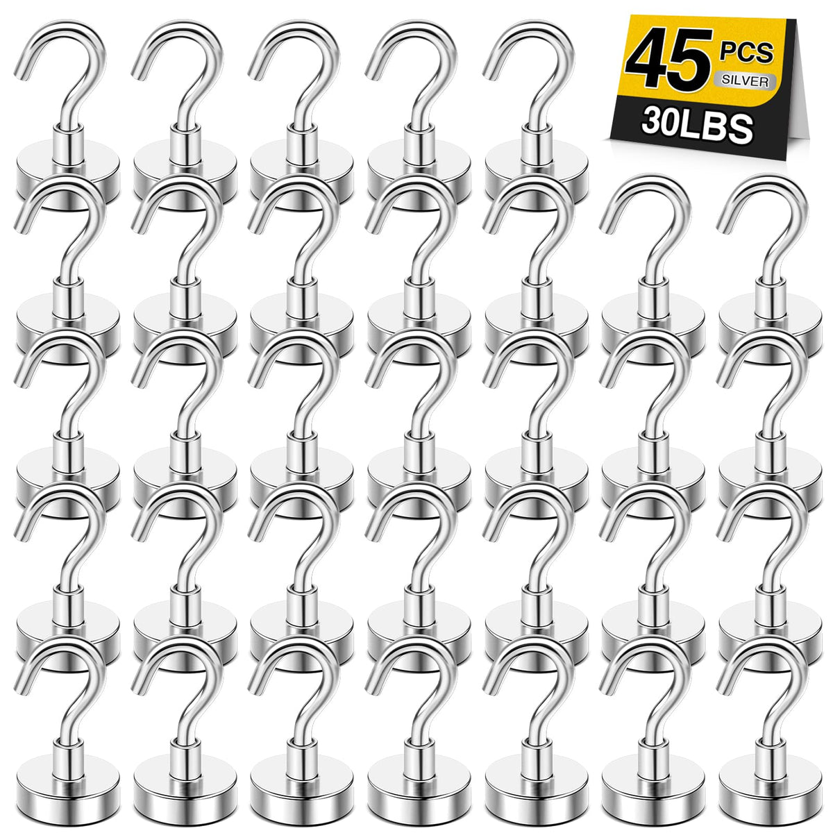 DIYMAG Magnetic Hooks 20pcs 30lbs+ Cruise Essentials 2026 Magnet Hook Black