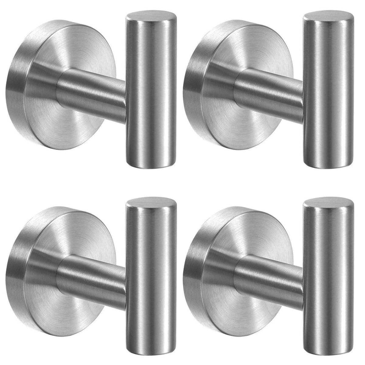 Kruodop Towel Hooks for Bathroom,2 Packs Wall Mount Towel Holder,Black Matte Wall Robe Hook,Stainless Steel Heavy Duty Door Hanger Towel Hook for Kitchen, Bedroom,Hotel,Pool,Coats(Drilling)