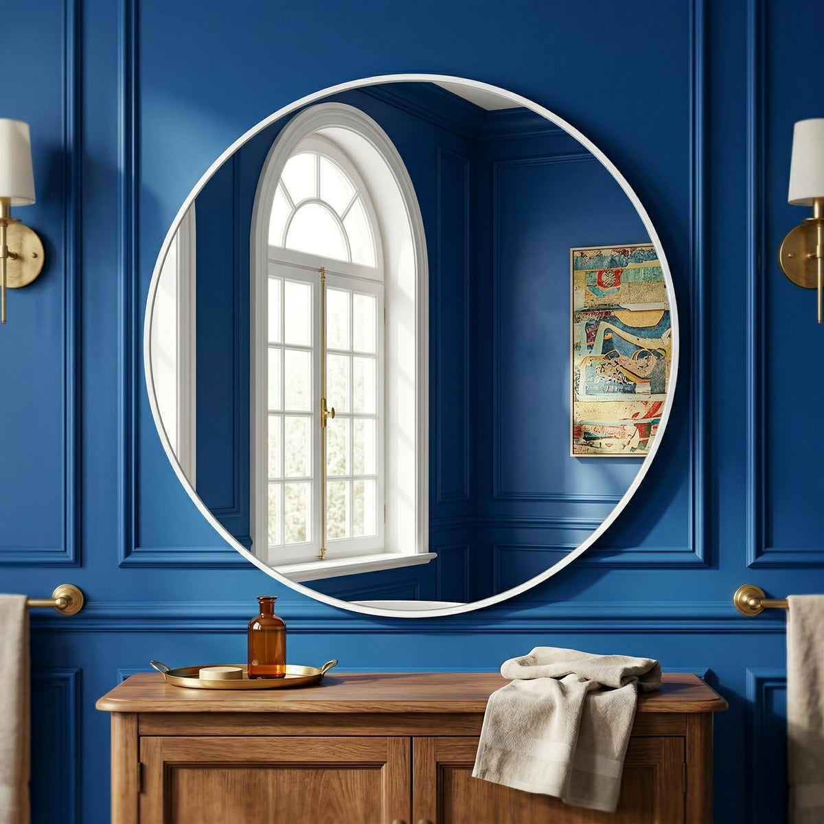 HARRITPURE Round Mirror 30 Gold Wall Mounted Circle Mirrors