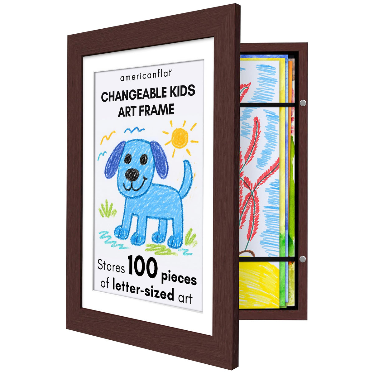 Americanflat 8.5x11 Changeable Kids Art Frame 2-Pack - Black