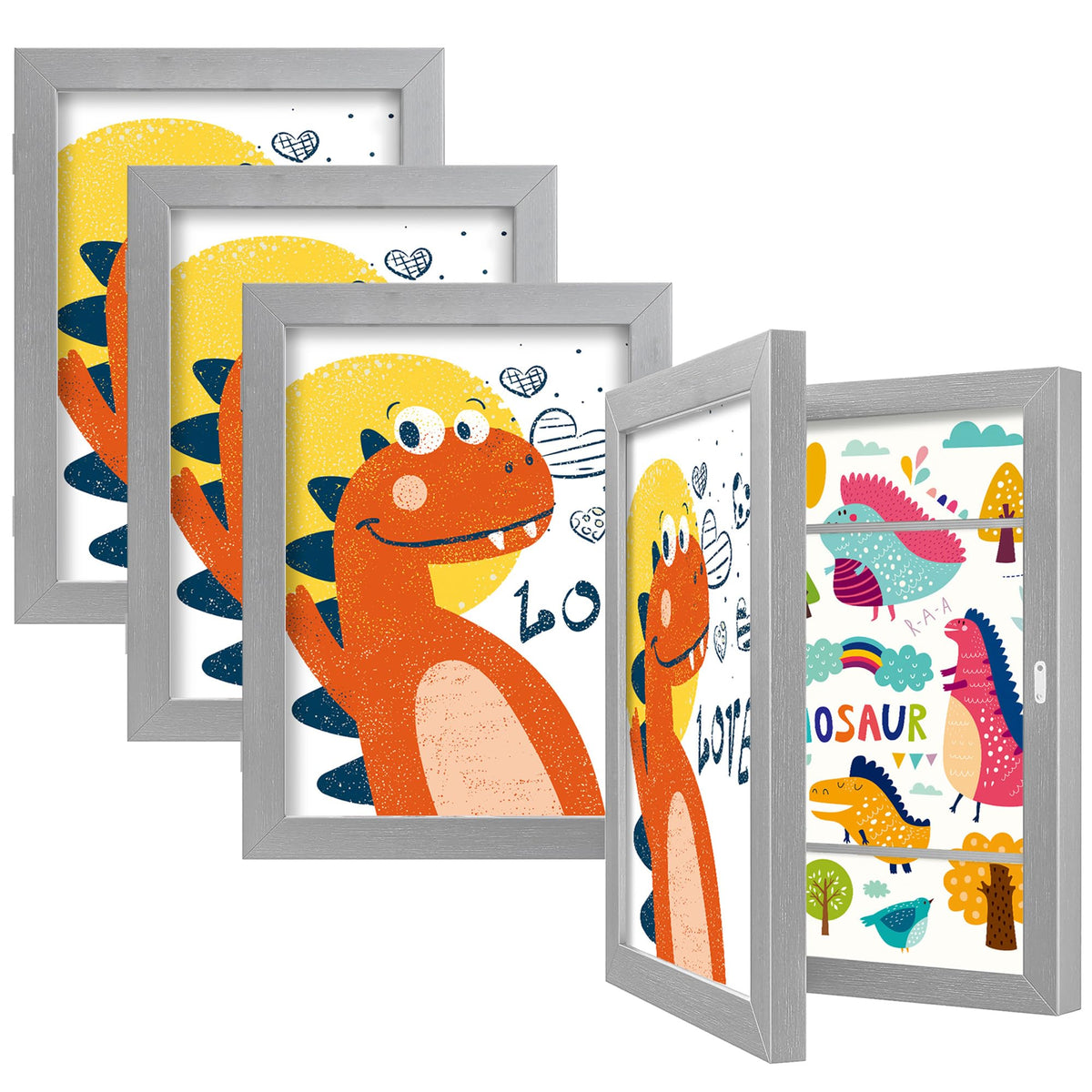 BAIJIALI Black Art Frames for Kids Artwork - Front Opening Holds 150 Drawings, 3D Crafts - 2 Packs 8.5x11 with mat or 9x12 without Mat