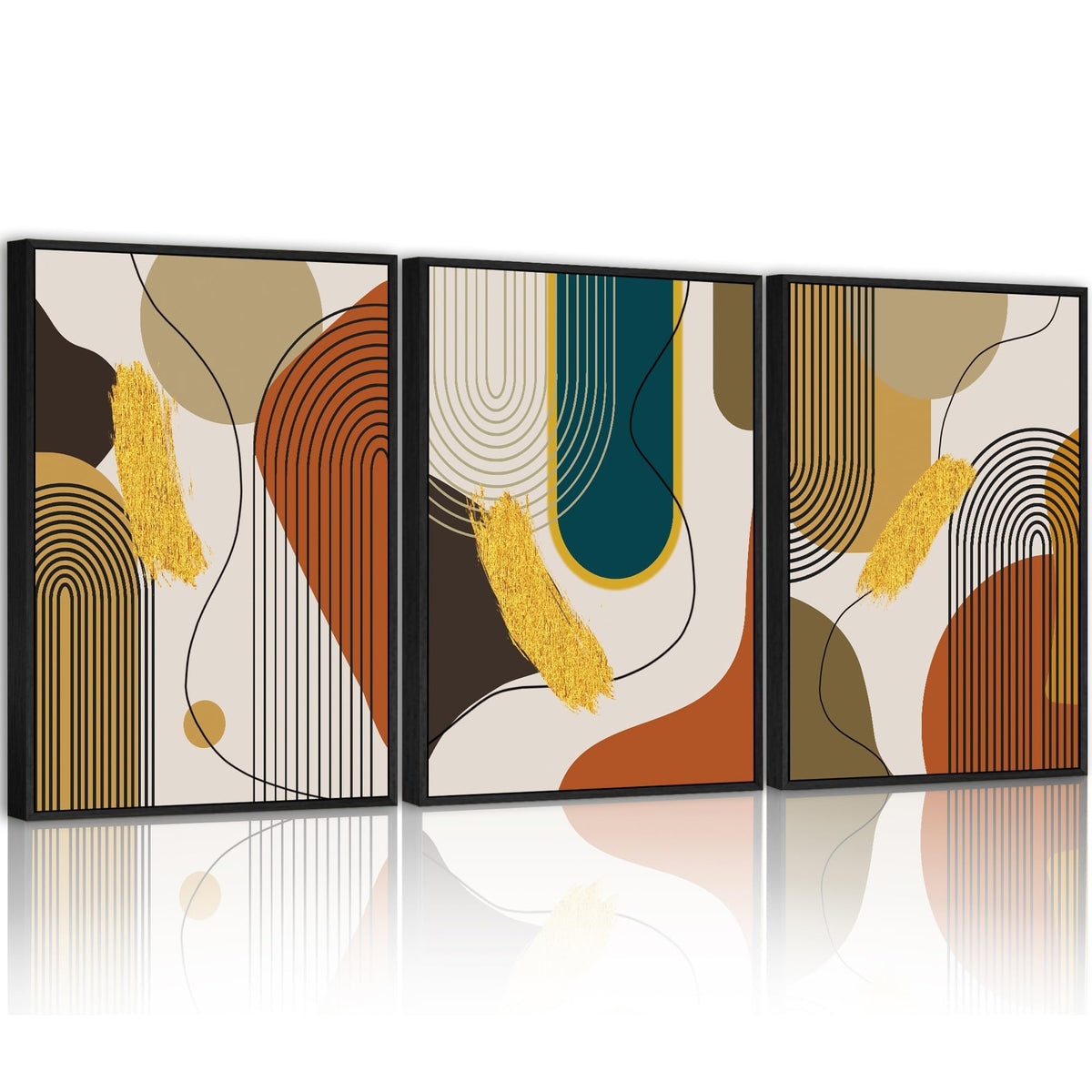 PHOPAGO Minimalist Abstract Framed Wall Art 11x14in Natural Framed