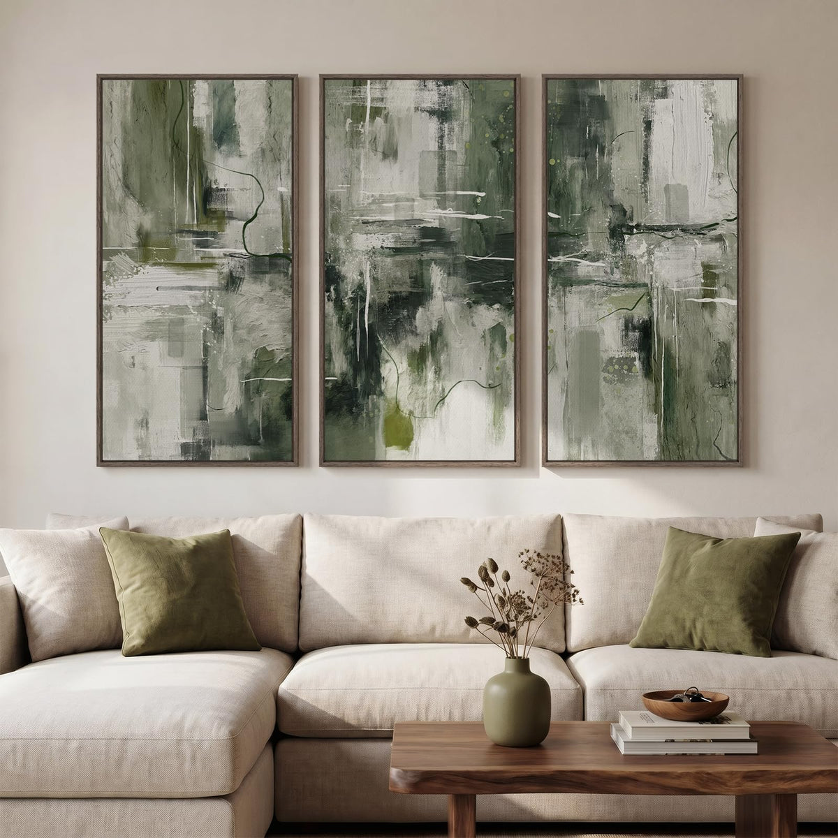 Large Framed Abstract Nature Landscape Wall Art for Living Room, 24x36 In