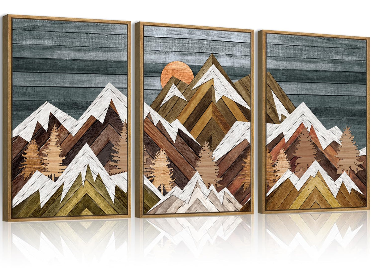 BINCUE Neutral Abstract Wall Art Beige Large Wall Decor Boho Mid Century Modern Artwork Art Print for Living Room Bedroom Office 24"x36" Set of 3 Gift
