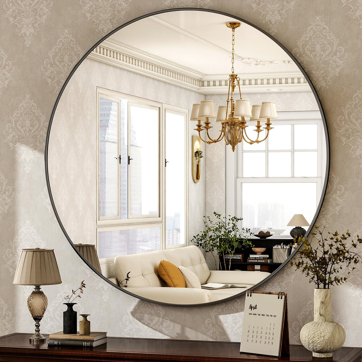 HARRITPURE Round Mirror 30 Gold Wall Mounted Circle Mirrors