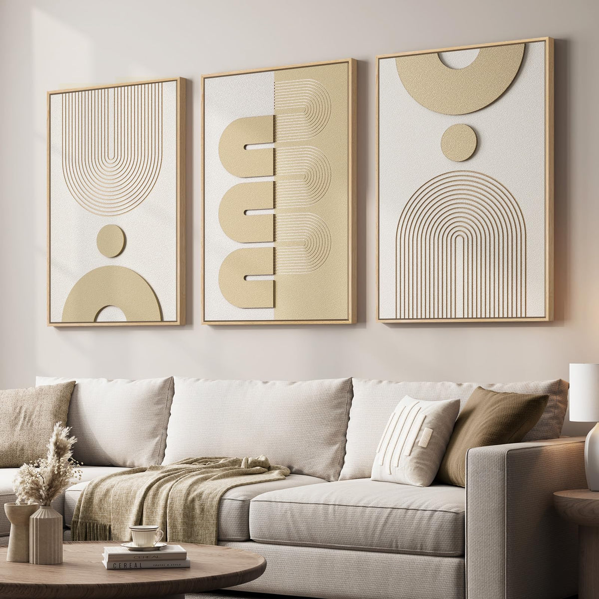 Large Framed Blue Abstract Wall Art for Living Room, Modern 3D Artwork