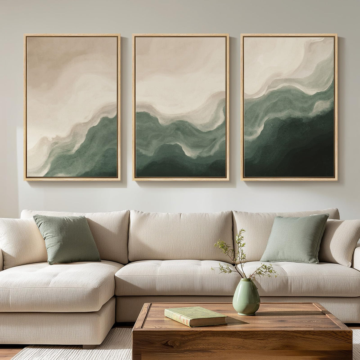 Large Framed Abstract Nature Landscape Wall Art for Living Room, 24x36 In