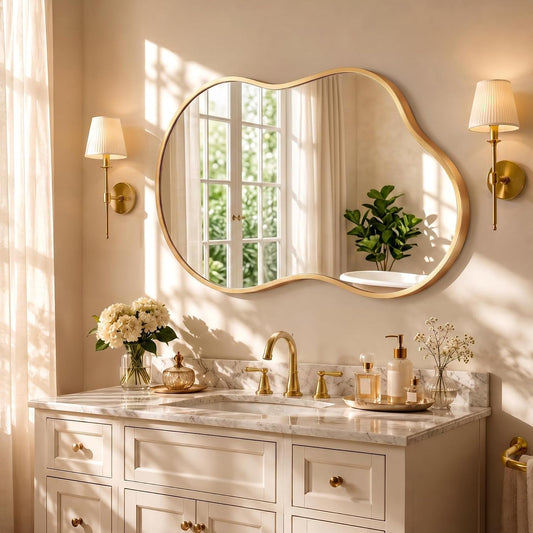 Bathroom Mirror for Over Sink-Gold Home Decor Wall Mirror 20"x 36" Single