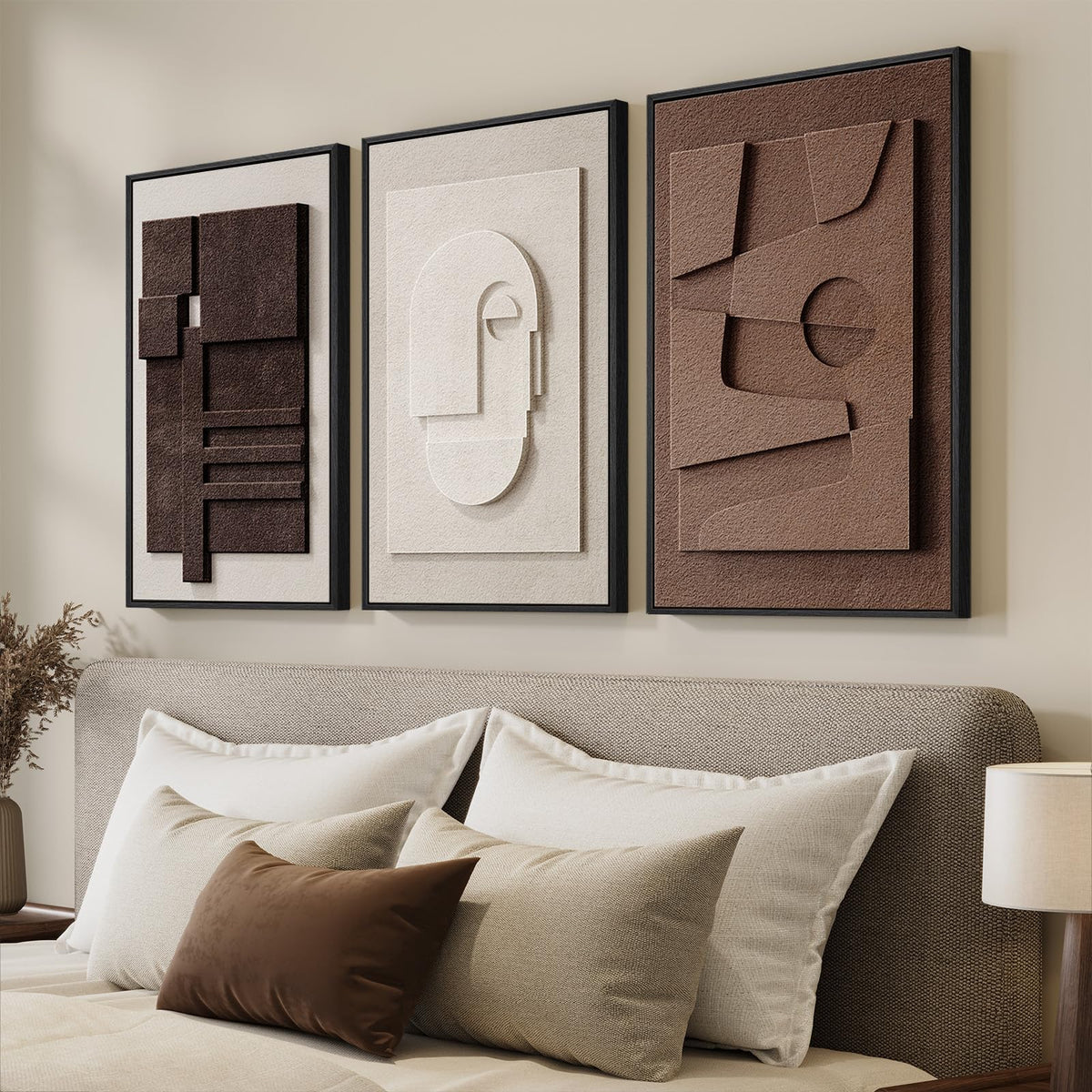 Large Wood Abstract Wall Art for Living Room, Modern 3D Artwork for Walls