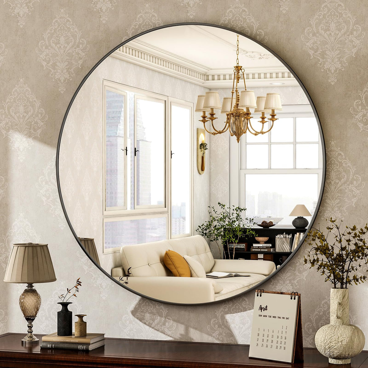 HARRITPURE Round Mirror 30 Gold Wall Mounted Circle Mirrors
