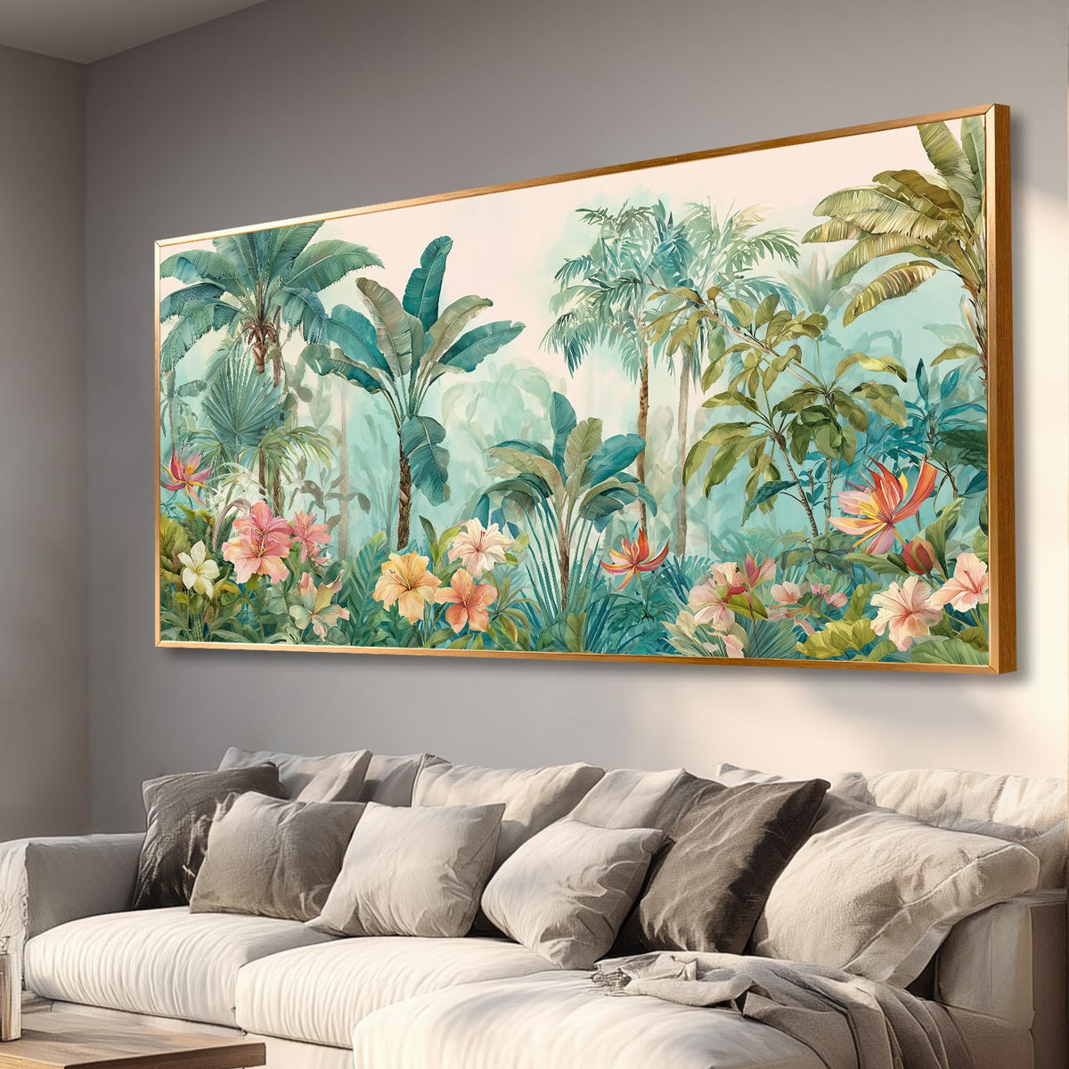 BewDalky Abstract Coastal Beach Wall Art Blue Ocean Waves Canvas Prints Modern Minimalist Landscape Painting Seascape Pictures Artwork for Living Room Bedroom Bathroom Beachy House Wall Decor 20"x40"