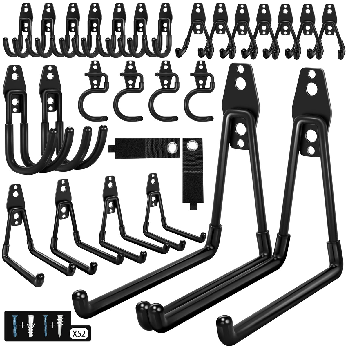 18 Pack Garage Hooks Heavy Duty - Anti-Slip Coating