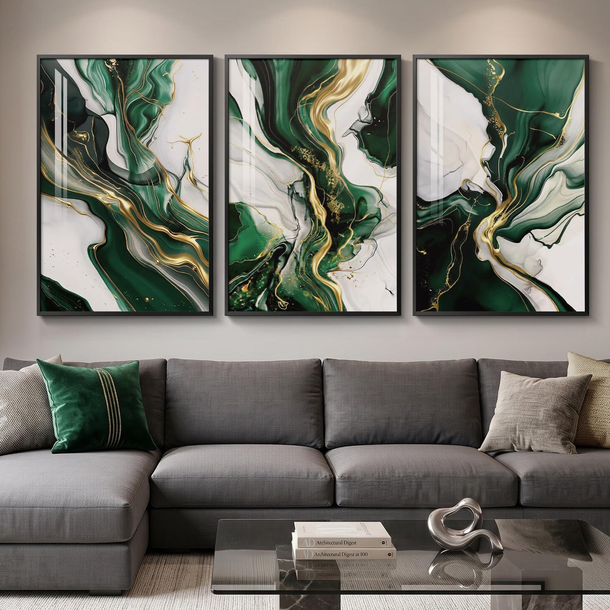 Large Framed Boho Black White Abstract Wall Art for Living Room, 24x36 In