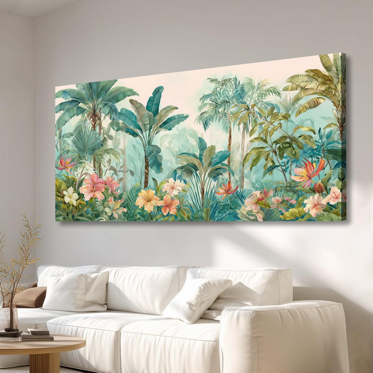 BewDalky Abstract Coastal Beach Wall Art Blue Ocean Waves Canvas Prints Modern Minimalist Landscape Painting Seascape Pictures Artwork for Living Room Bedroom Bathroom Beachy House Wall Decor 20"x40"