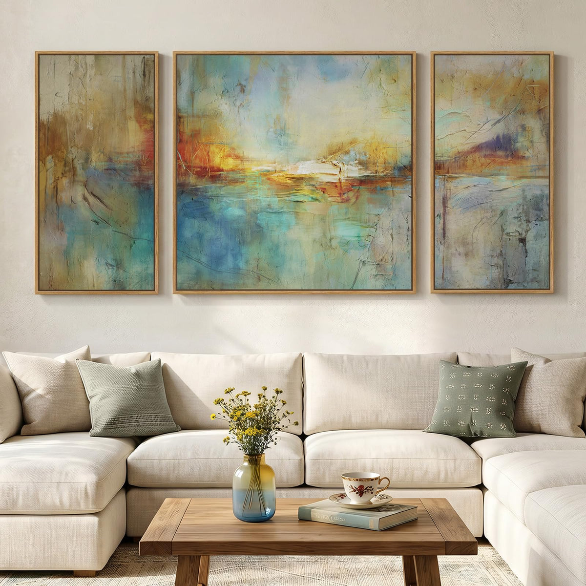 Large Framed Boho Black White Abstract Wall Art for Living Room, 24x36 In