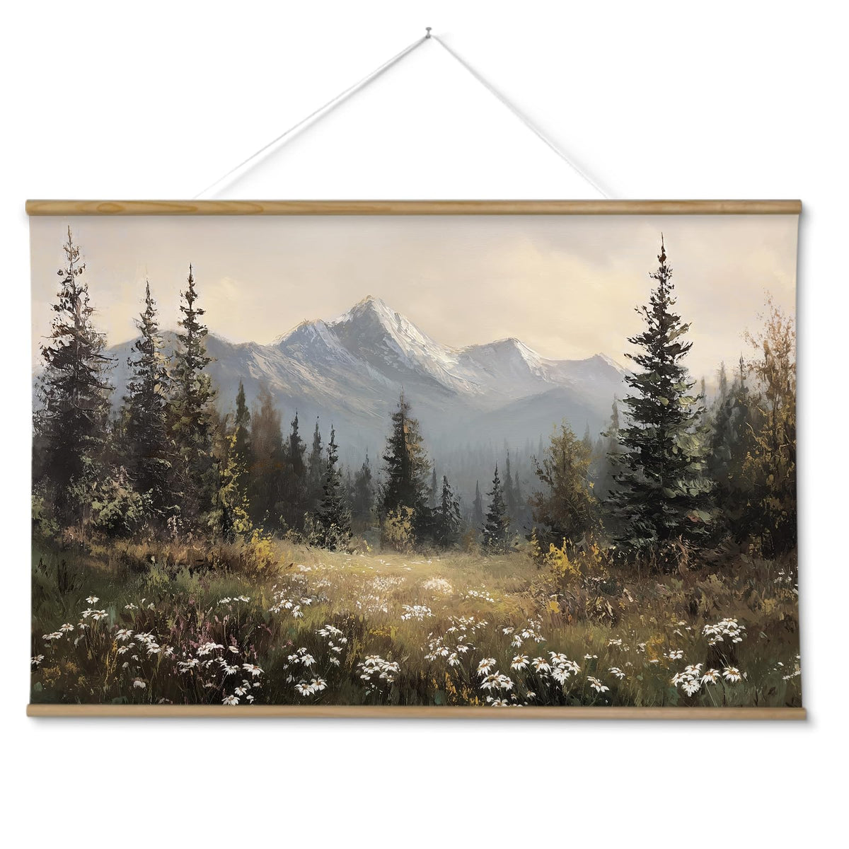 ARPEOTCY Extra Large Vintage Framed Wall Art, Fall Landscape Print, 36x54In