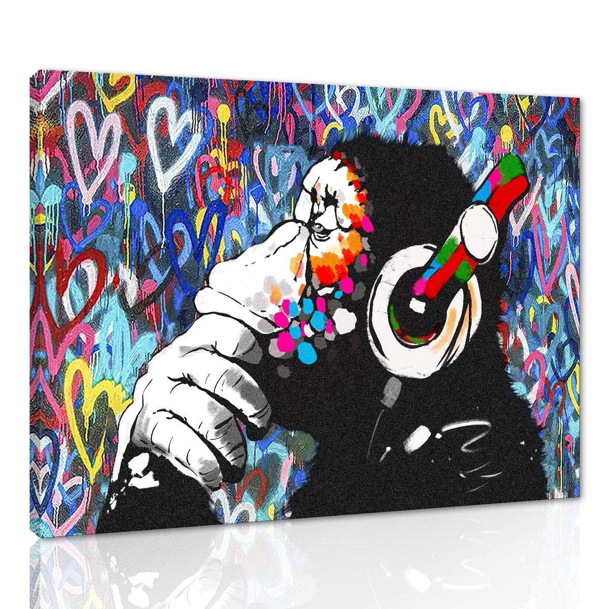 Banksy Wall Art Graffiti Street Giclee Canvas Paintings Poster and Prints Kid Wall Pictures girl Figure Street Picture Artwork Modern Framed Art for Home Wall Decor 24”Wx36”H