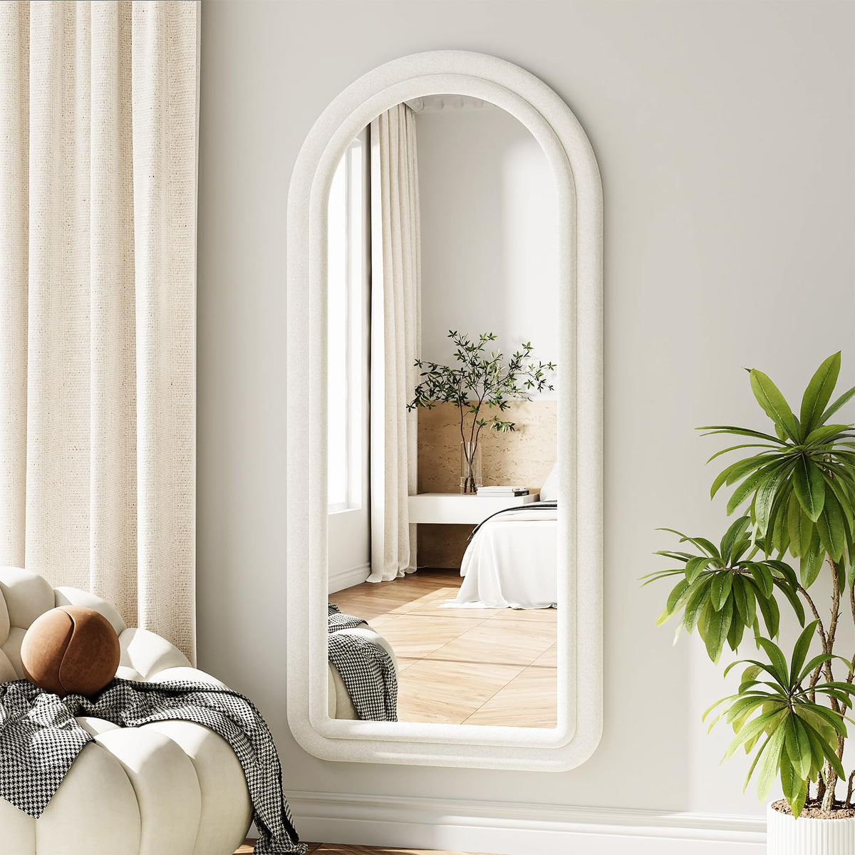Koonmi 71"x32" Arched Full Length Mirror, Floor Mirror with Stand