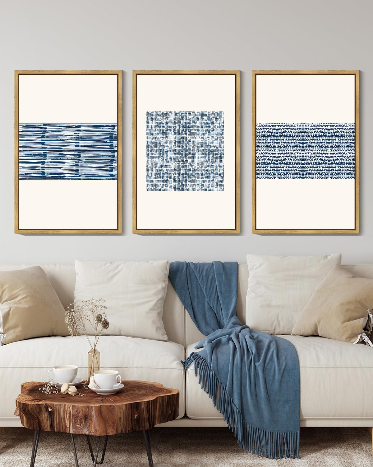 PHOPAGO Minimalist Abstract Framed Wall Art 11x14in Natural Framed