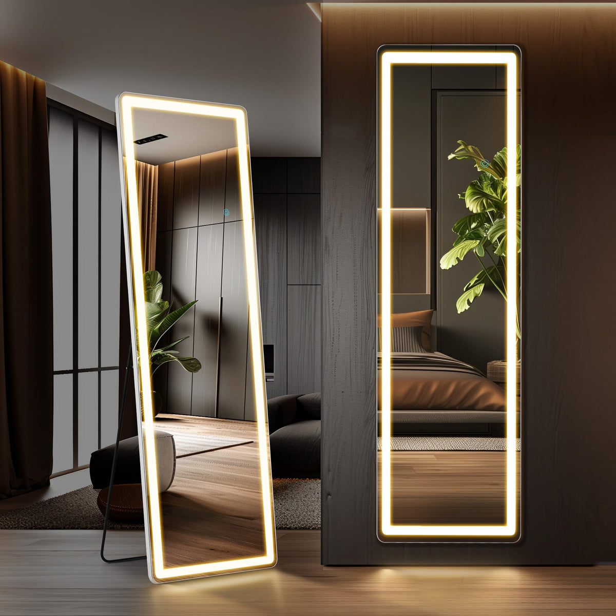 16"x59" Arched Mirror Full Length, Upgraded Body Wall Mirrors