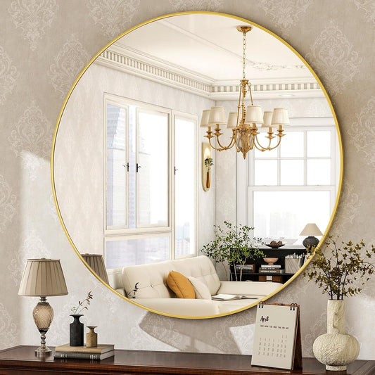 HARRITPURE Round Mirror 30 Gold Wall Mounted Circle Mirrors