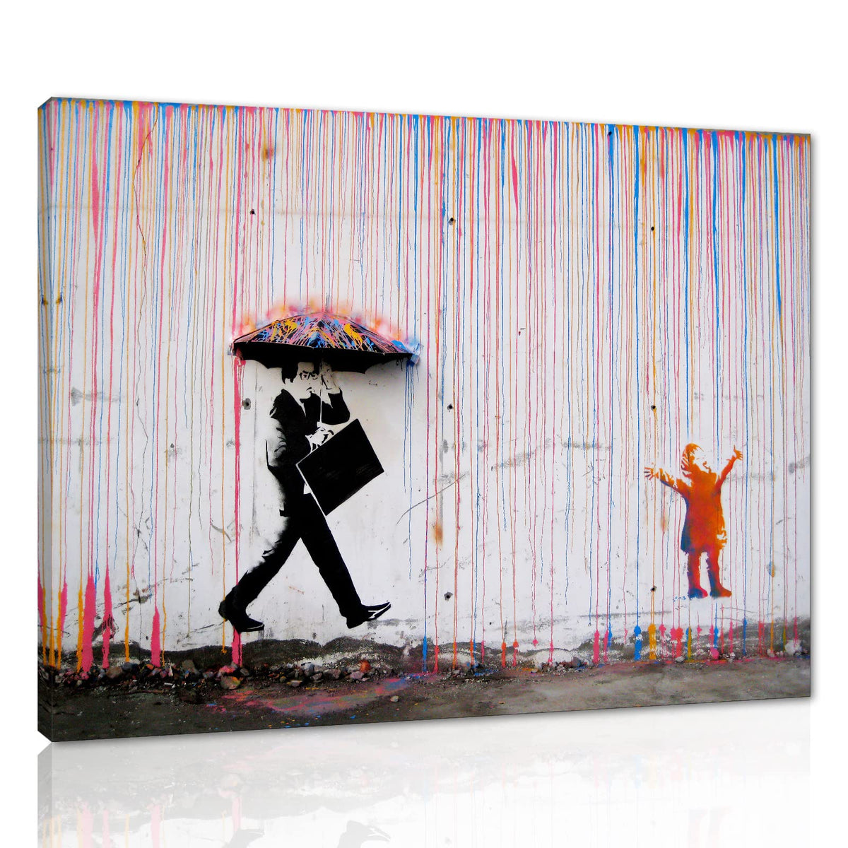 Banksy Wall Art Graffiti Street Giclee Canvas Paintings Poster and Prints Kid Wall Pictures girl Figure Street Picture Artwork Modern Framed Art for Home Wall Decor 24”Wx36”H