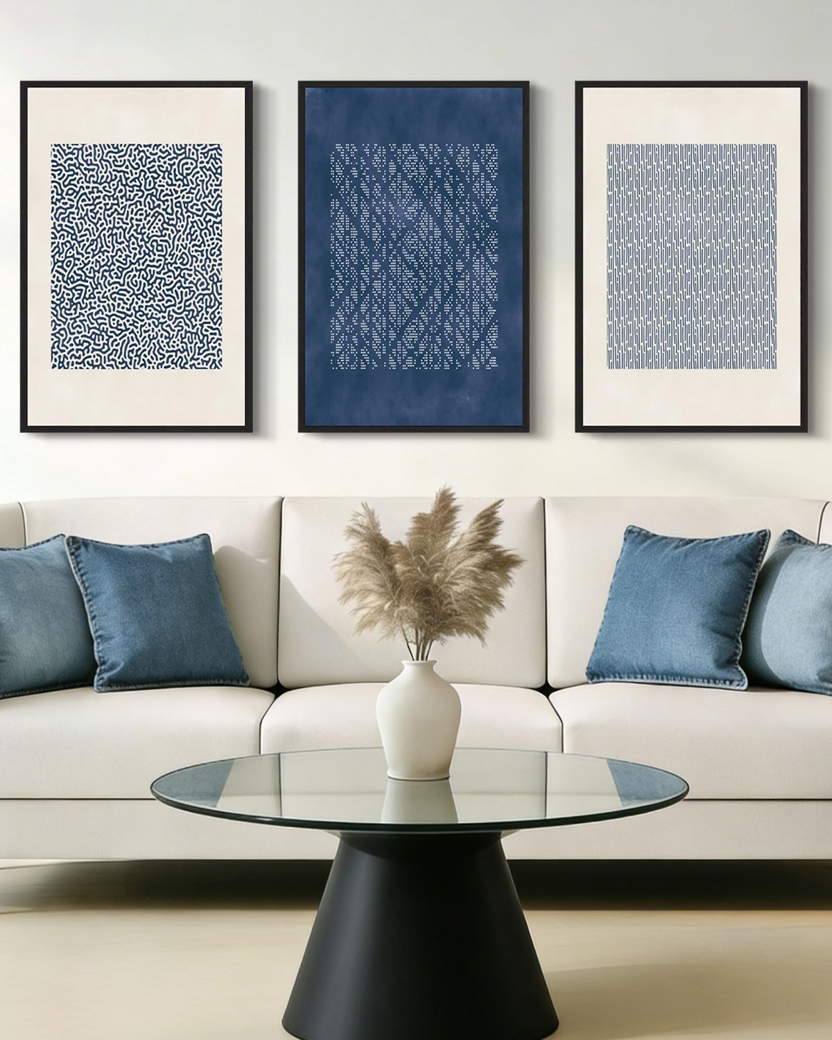 Drsoum Mid-Century Modern Framed Wall Art Minimalist Abstract Boho Neutral Line Wall Decor Geometric Artwork Kitchen Dining Room 11x14in Natural Framed