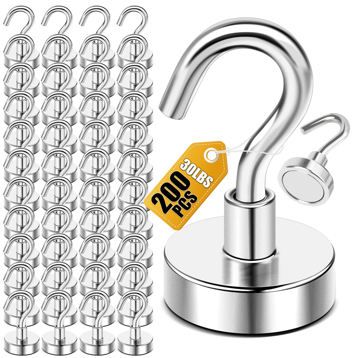 DIYMAG Magnetic Hooks 20pcs 30lbs+ Cruise Essentials 2026 Magnet Hook Black