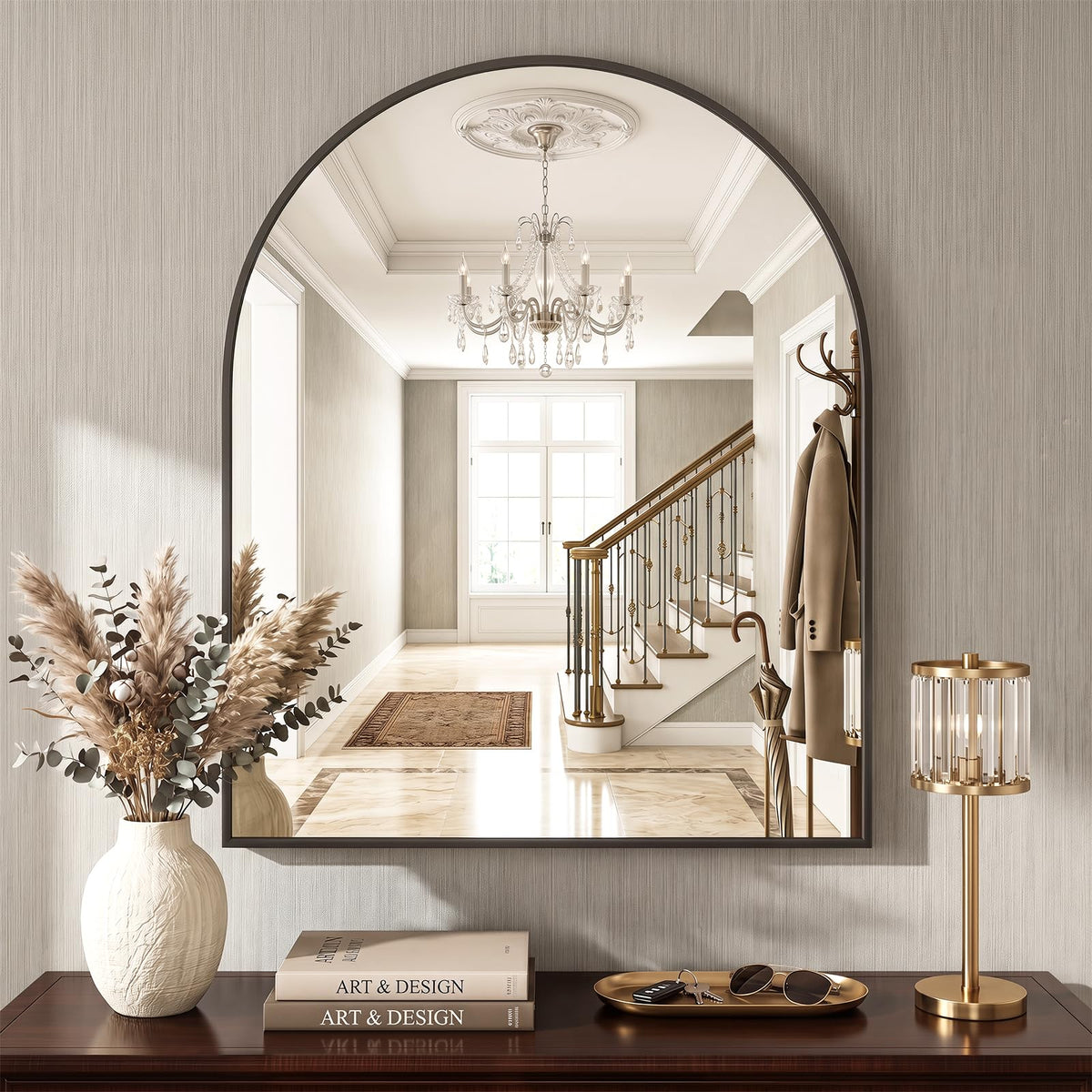 Sweetcrispy Round Bathroom Wall Mirror, Vanity Mirror, 20 Inch