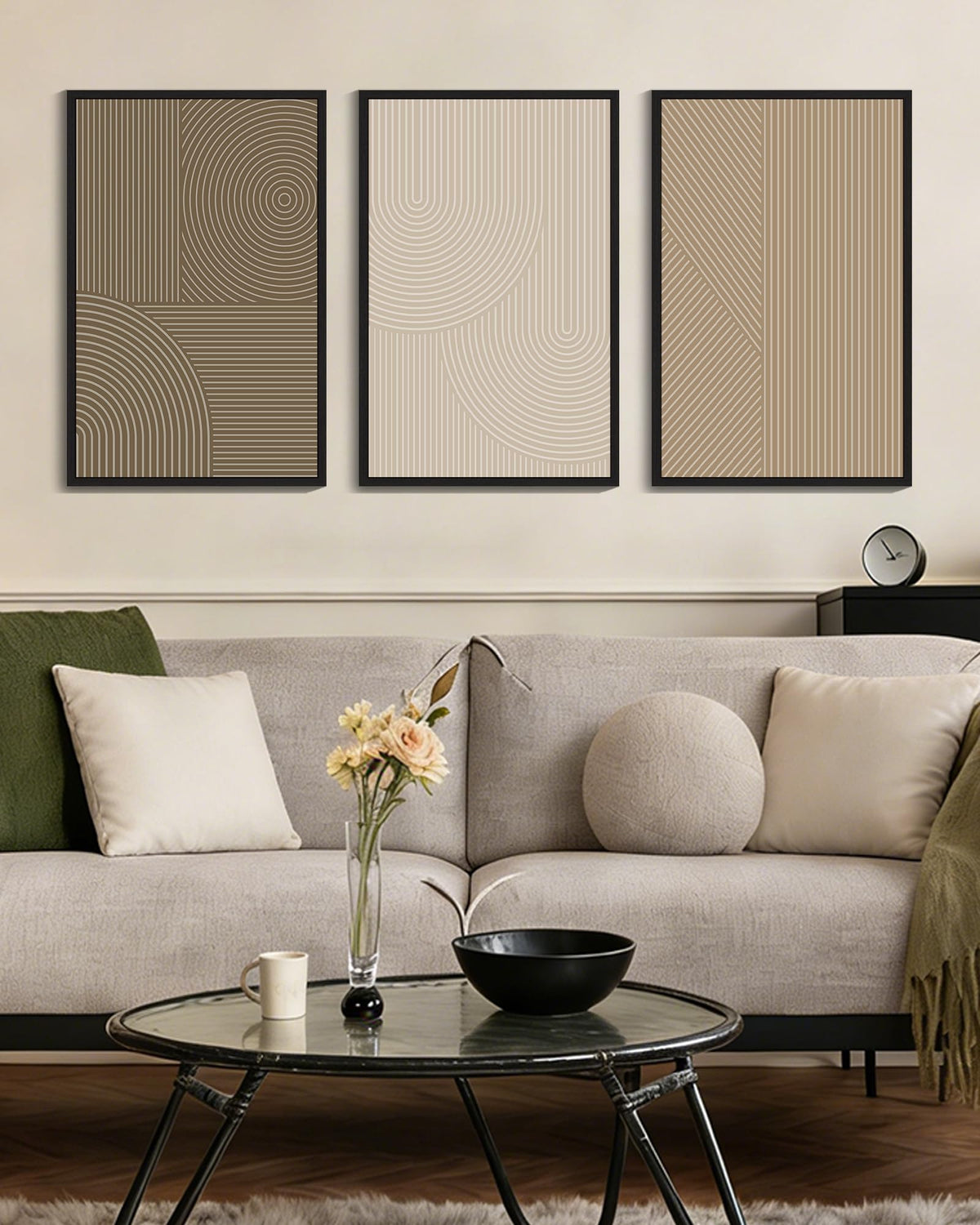 PHOPAGO Minimalist Abstract Framed Wall Art 11x14in Natural Framed