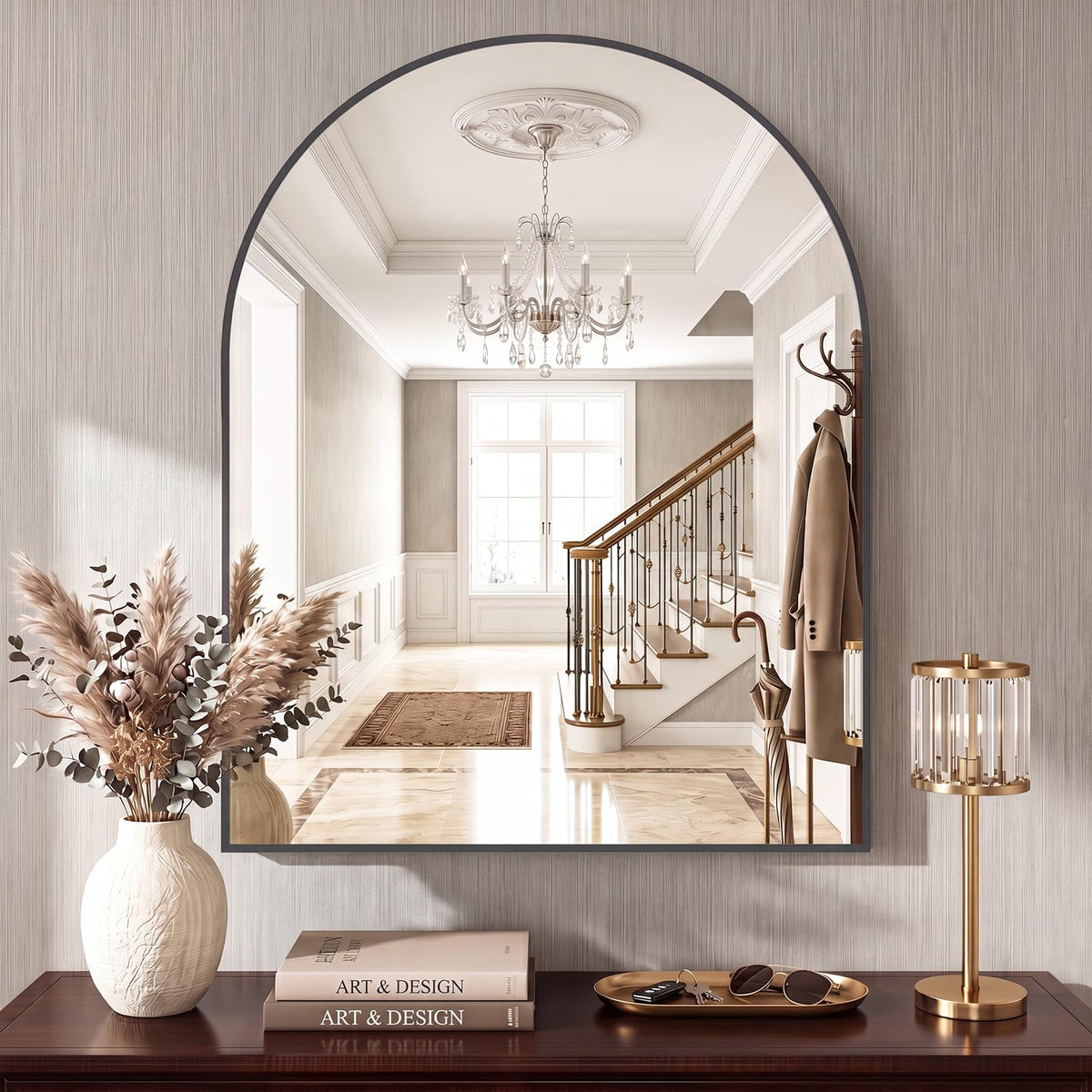 Sweetcrispy Round Bathroom Wall Mirror, Vanity Mirror, 20 Inch