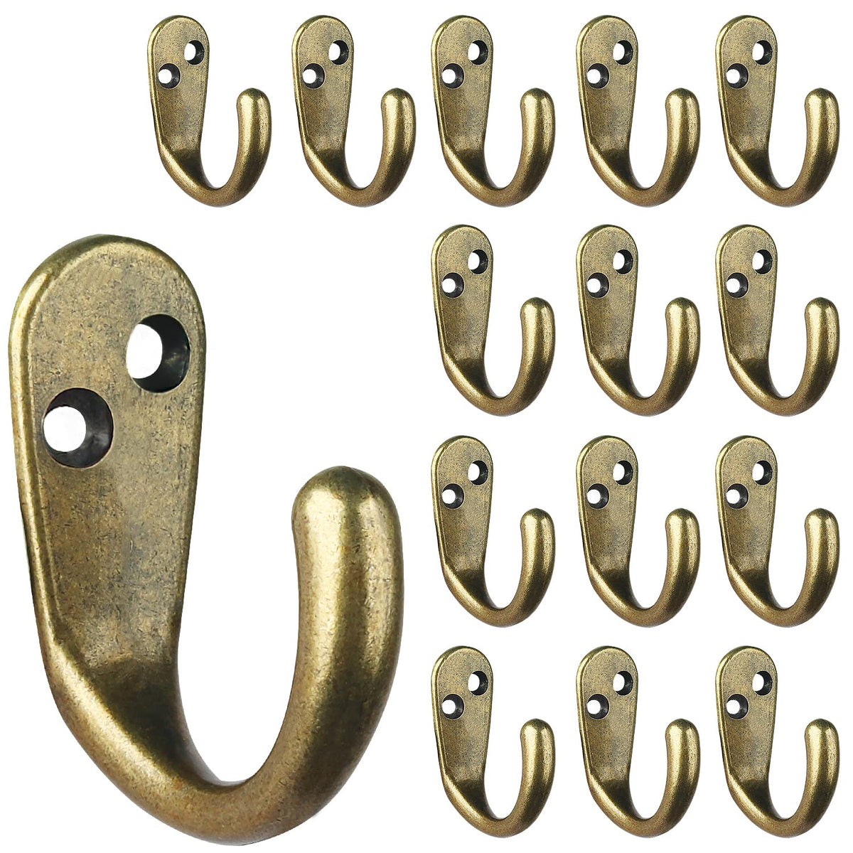 IBosins 50PCS Coat Hooks Wall Mounted Black Single Prong Robe Hook